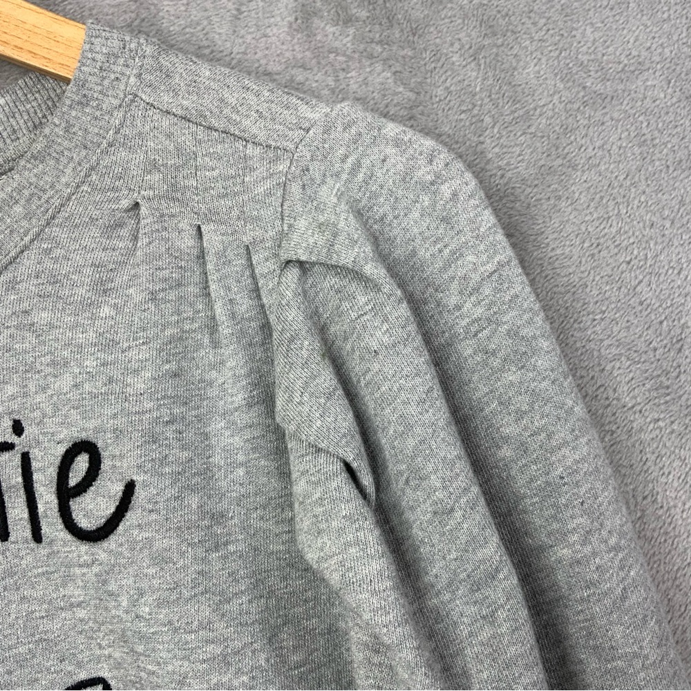 Charter Club Women’s PM Long Sleeve Gray Scottie Dog Graphic Puff Sweatshirt. - Picture 5 of 7